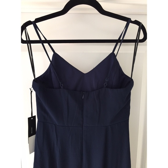 Navy Blue Trumpet NWT Floor Length Dress - Picture 3 of 8